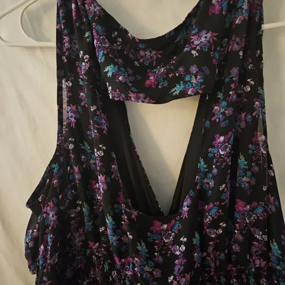 Torrid black purple and blue open back dress. Sz 3 - Picture 7 of 8
